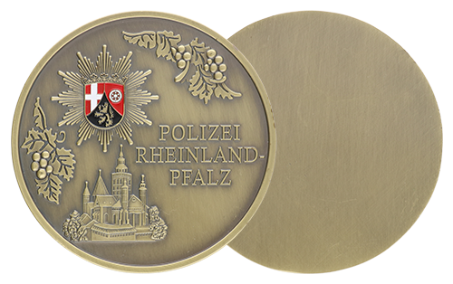 Challenge Coin personnalisé en Bronze finition Antique coloration Émail souple estampé avec l'insigne de l'unité